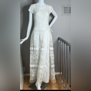 Candela Sz 6 Off White Long Sheer Dress